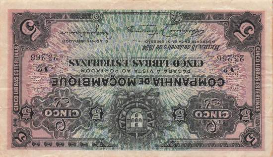 Mosambik pr325 Libras 1934